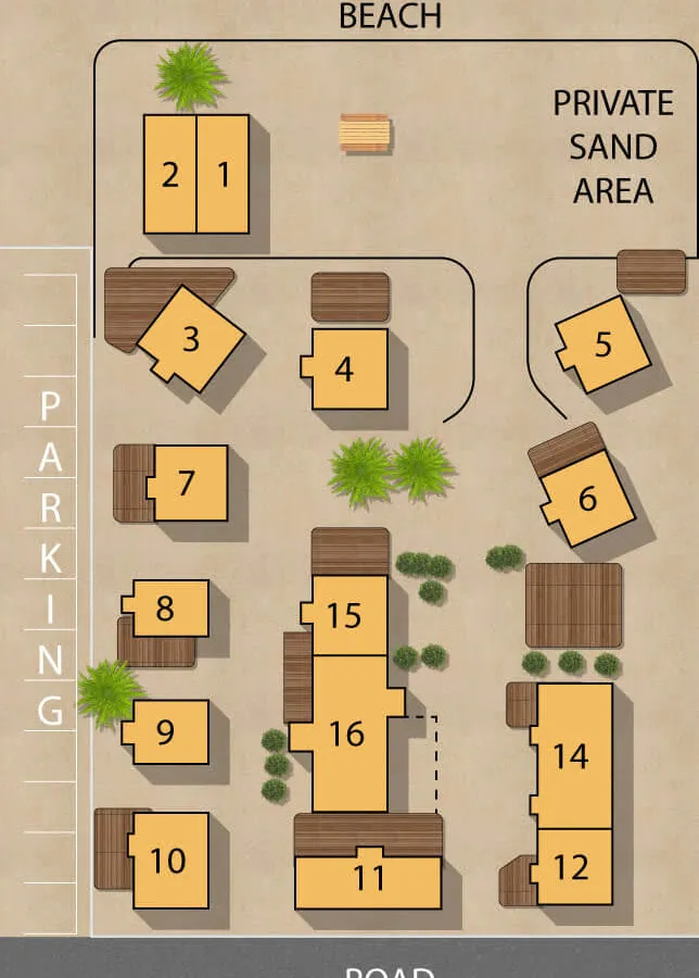 Property map highlighting Cabin 2