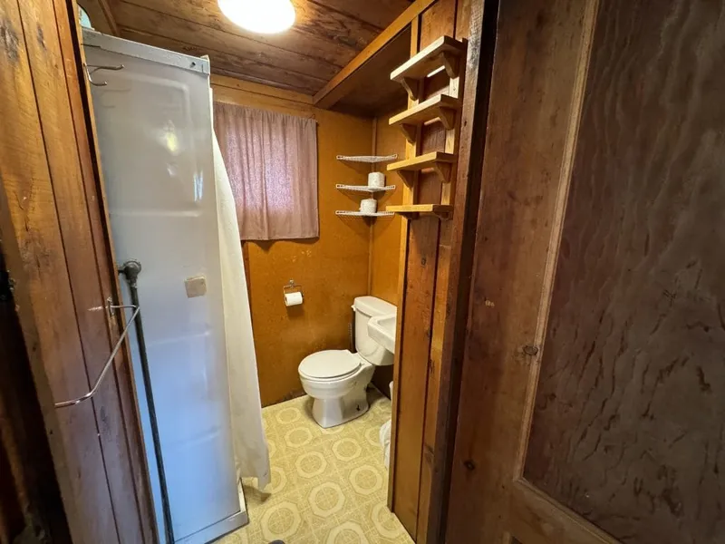 Inside one of the cabins — lived-in and unfussy